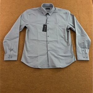 Tailored Athlete Mens XXL Gray Muscle Fit Stretch Long Sleeve Button Up Shirt